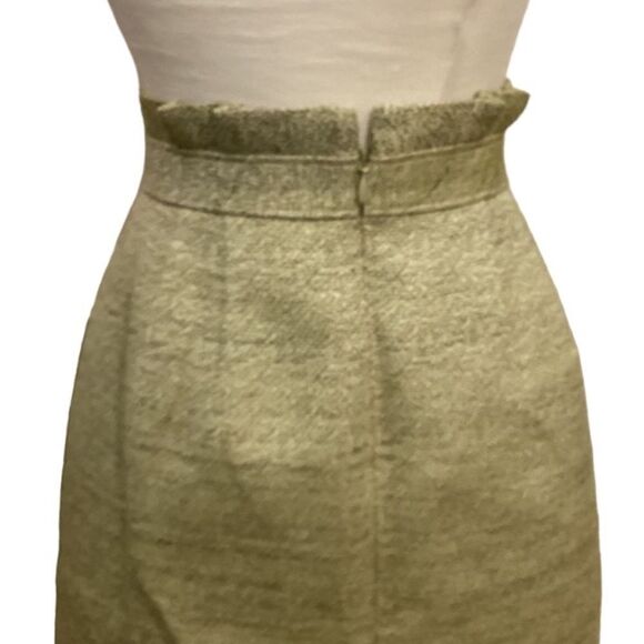 Classiques Enrier Pencil Skirt Green Sz 6 paperbag waist detail - Picture 6 of 14